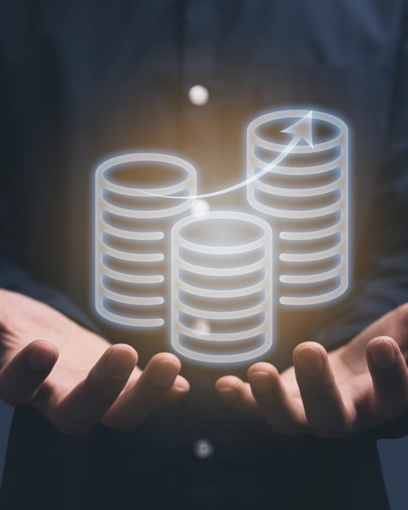 symbol stacked coins on hand illustration